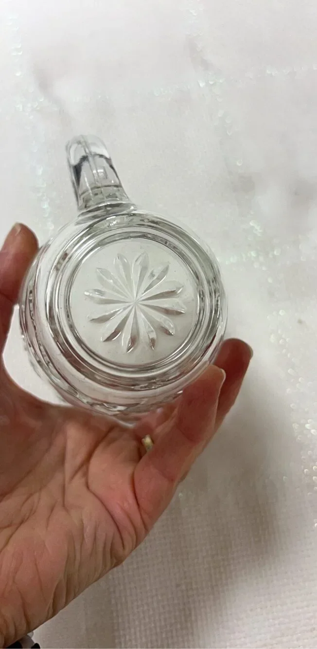 Clear Glass Creamer & Sugar Set with Spoon